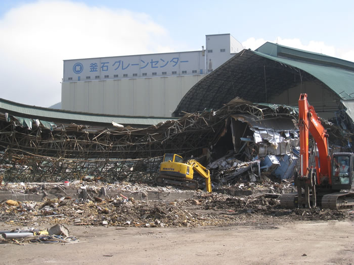 新日鉄構内に在ったNSオカムラの工場解体のようす
